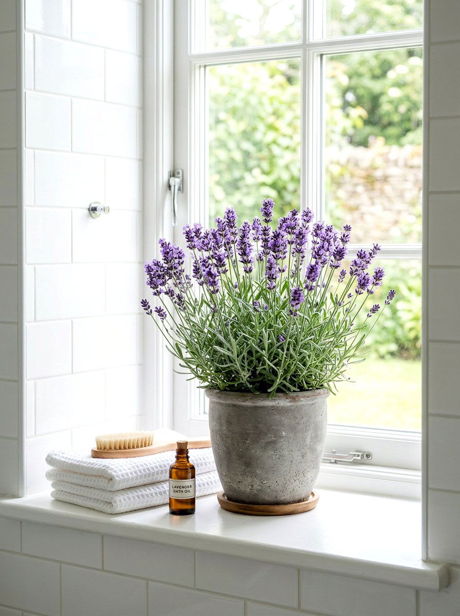 Potted lavender - 25 Spring Window Sill Decor Ideas
