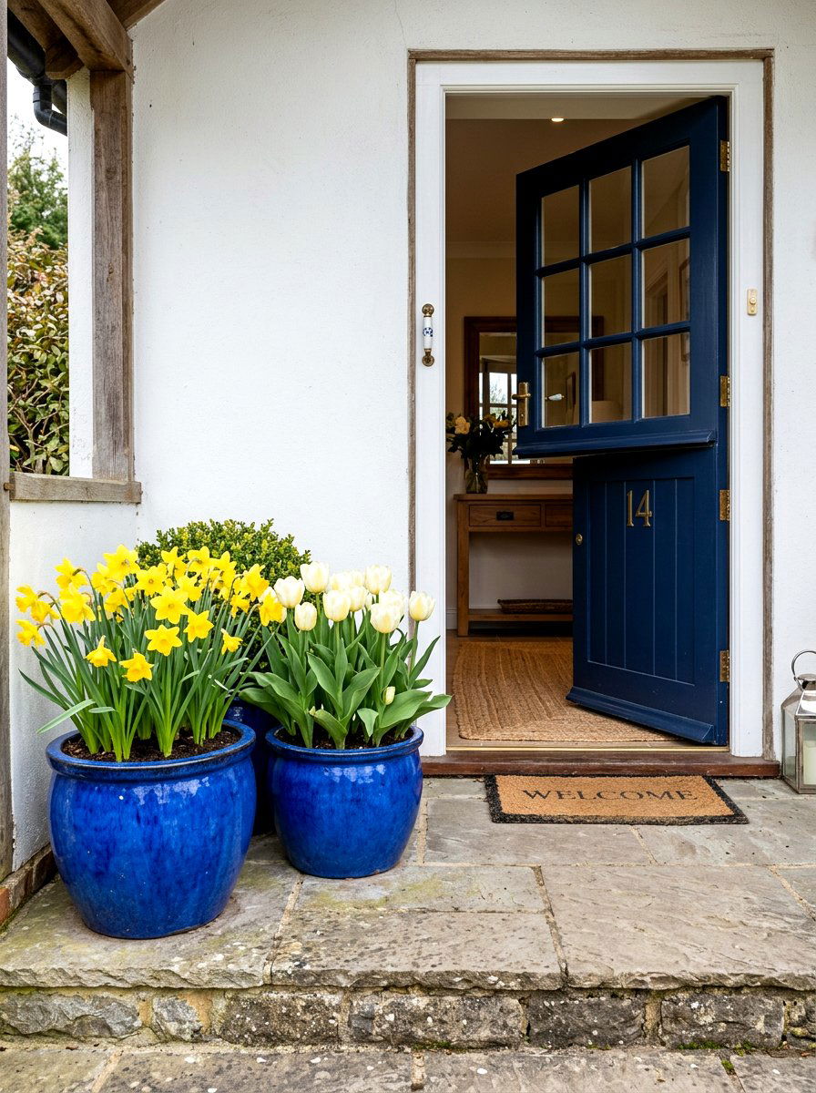 Potted plants near dutch door - 25 Spring Dutch Door Decor Ideas