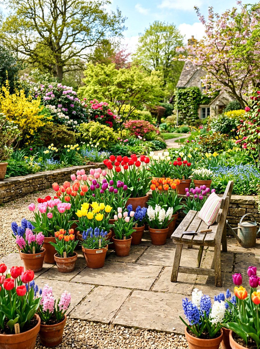 Potted spring flowers - 25 Patio Spring Decor Ideas