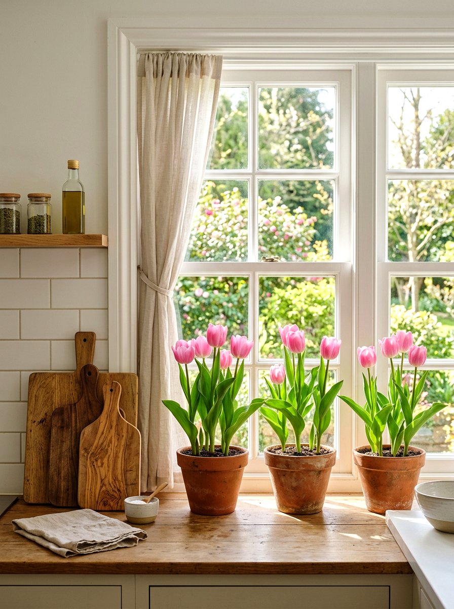 Potted tulip home decor - 25 Spring Tulip Arrangement Ideas