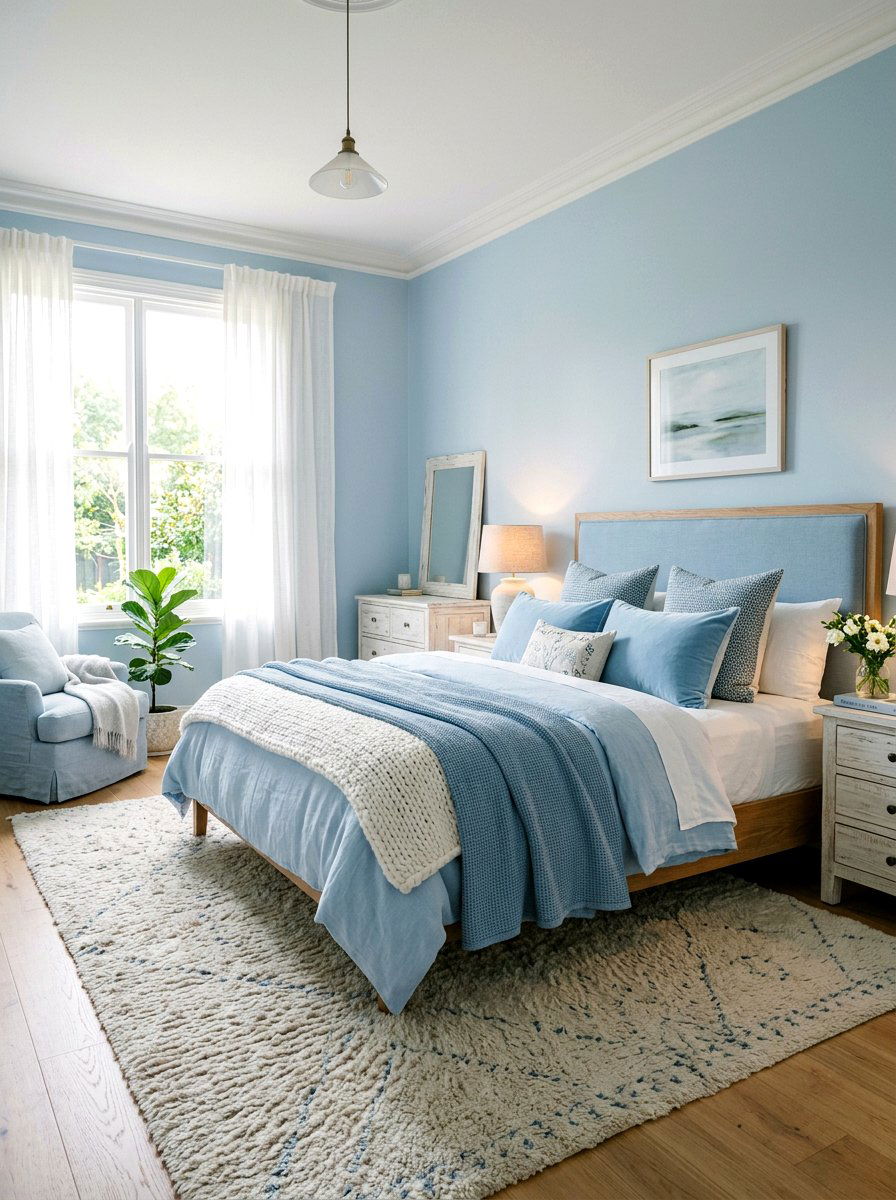 Powder Blue Bedroom - 25 Spring Baby Blue Decor Ideas