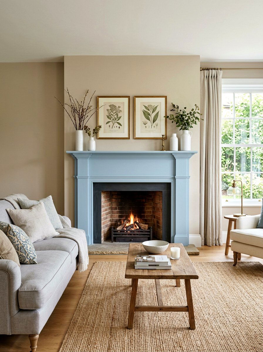 Powder Blue Fireplace Surround - 25 Spring Soft Blue Decor Ideas