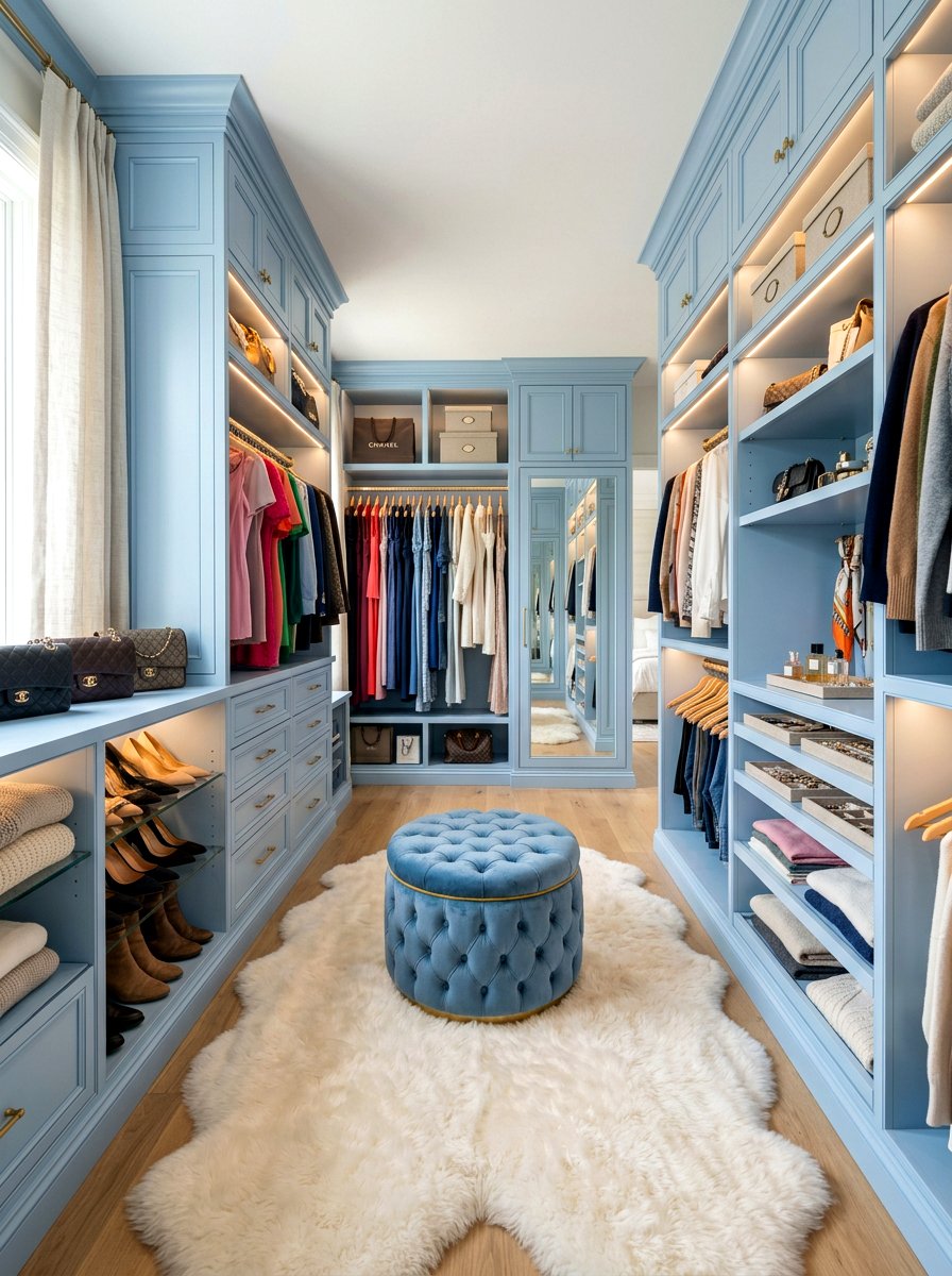 Powder Blue Walk In Closet - 25 Spring Soft Blue Decor Ideas