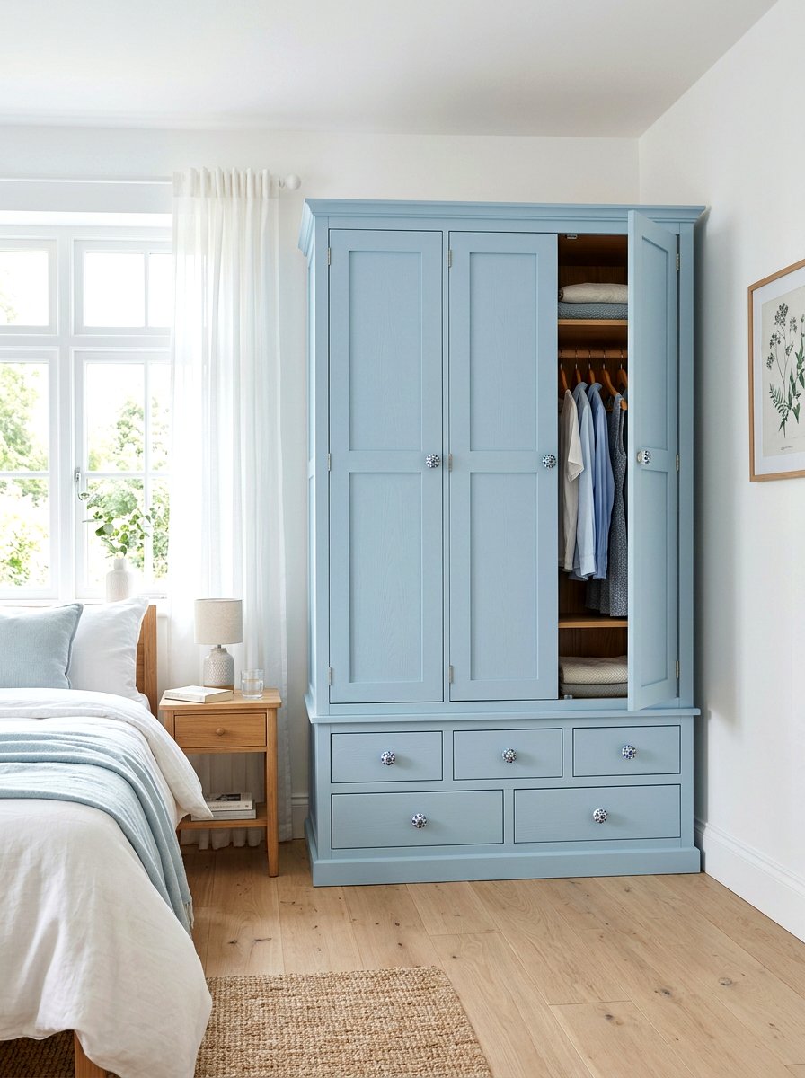 Powder Blue Wardrobe - 25 Spring Chalk Paint Furniture Ideas
