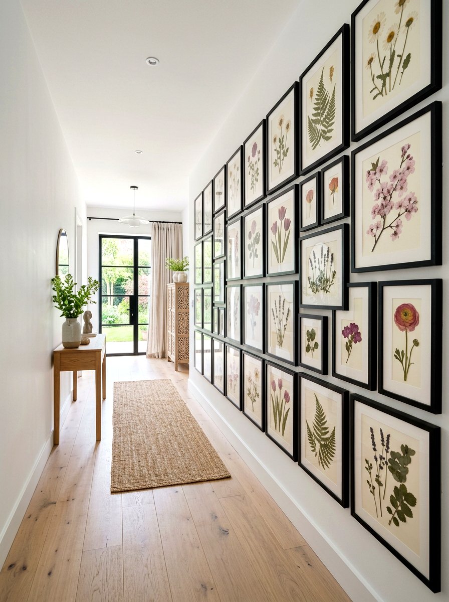 Pressed Flower Gallery Wall - 25 Spring Accent Wall Ideas