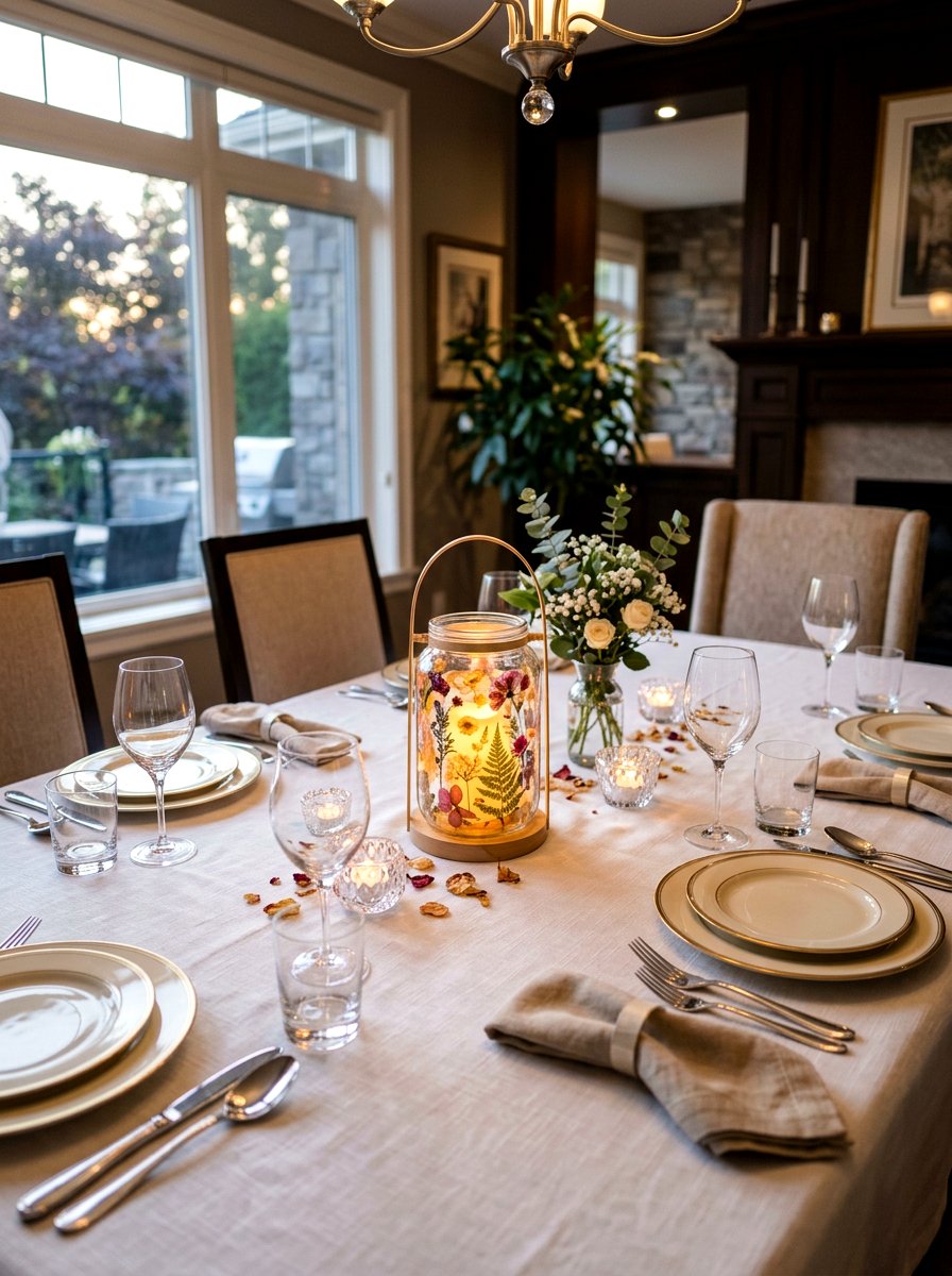 Pressed Flower Lantern - 25 Spring Pressed Flower Ideas