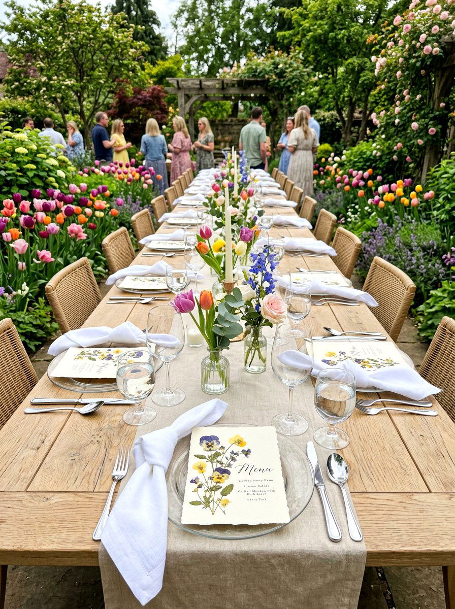 Pressed Flower Menu - 25 Spring Menu Card Ideas