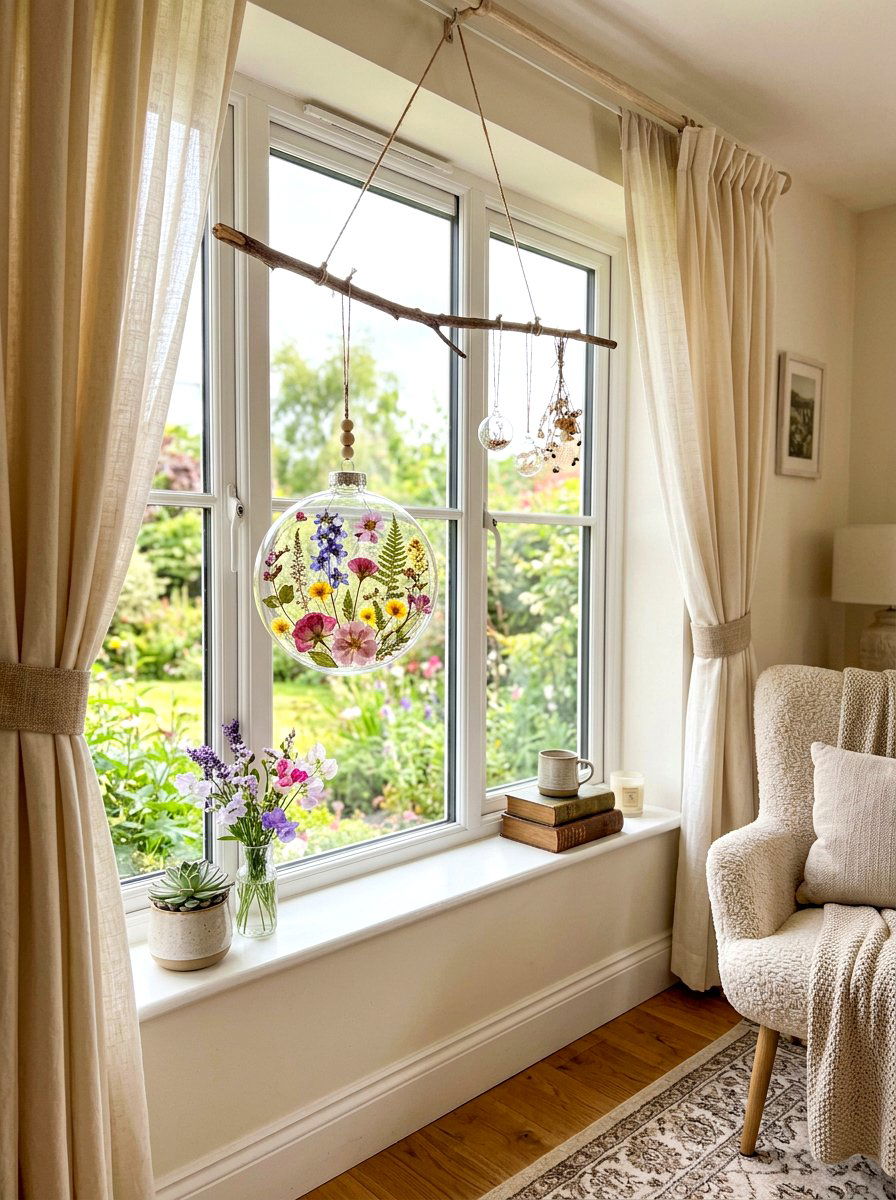 Pressed Flower Ornament - 25 Spring Pressed Flower Ideas