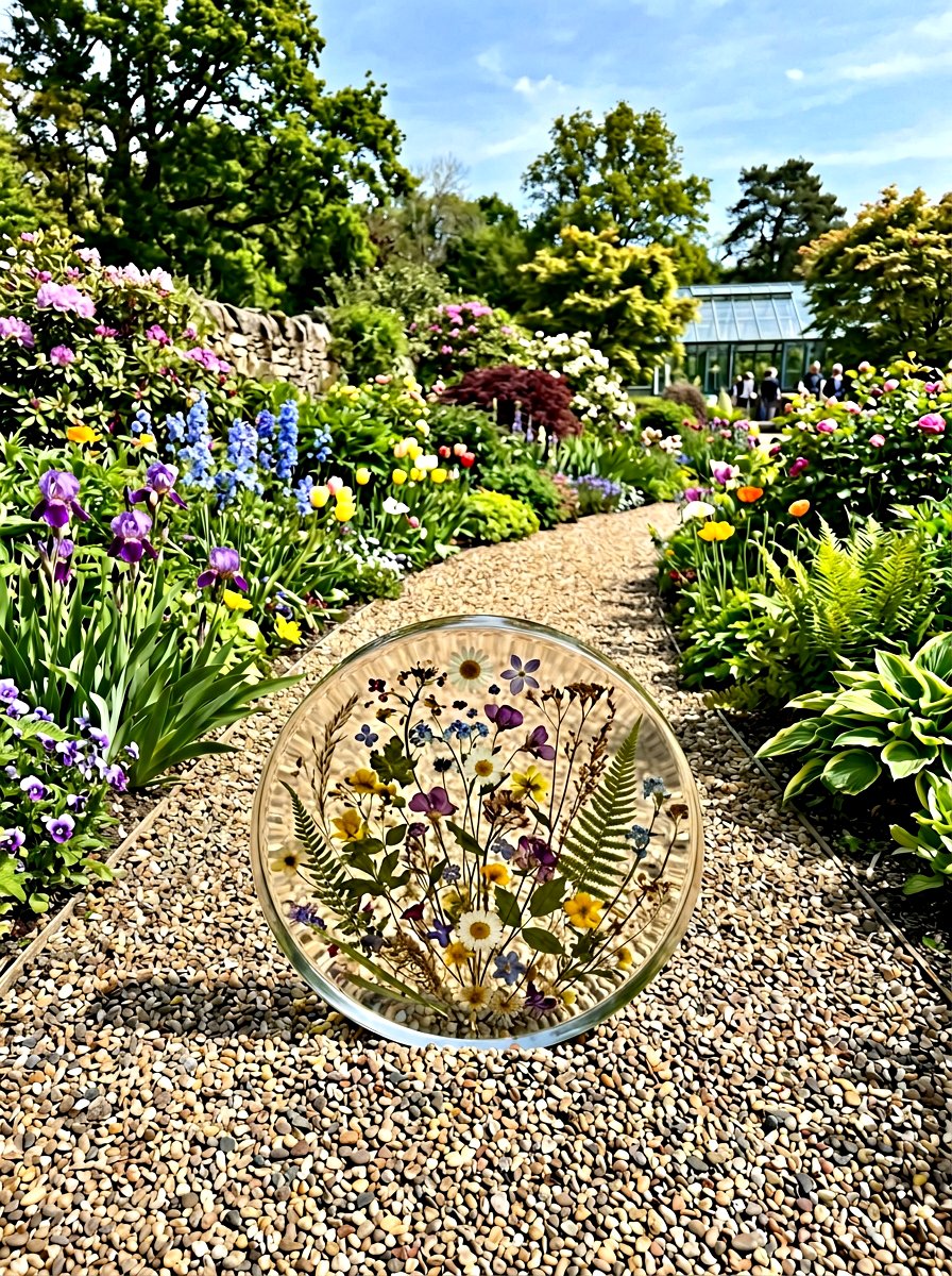 Pressed Flower Resin Stone - 25 Spring Stepping Stone Decor Ideas