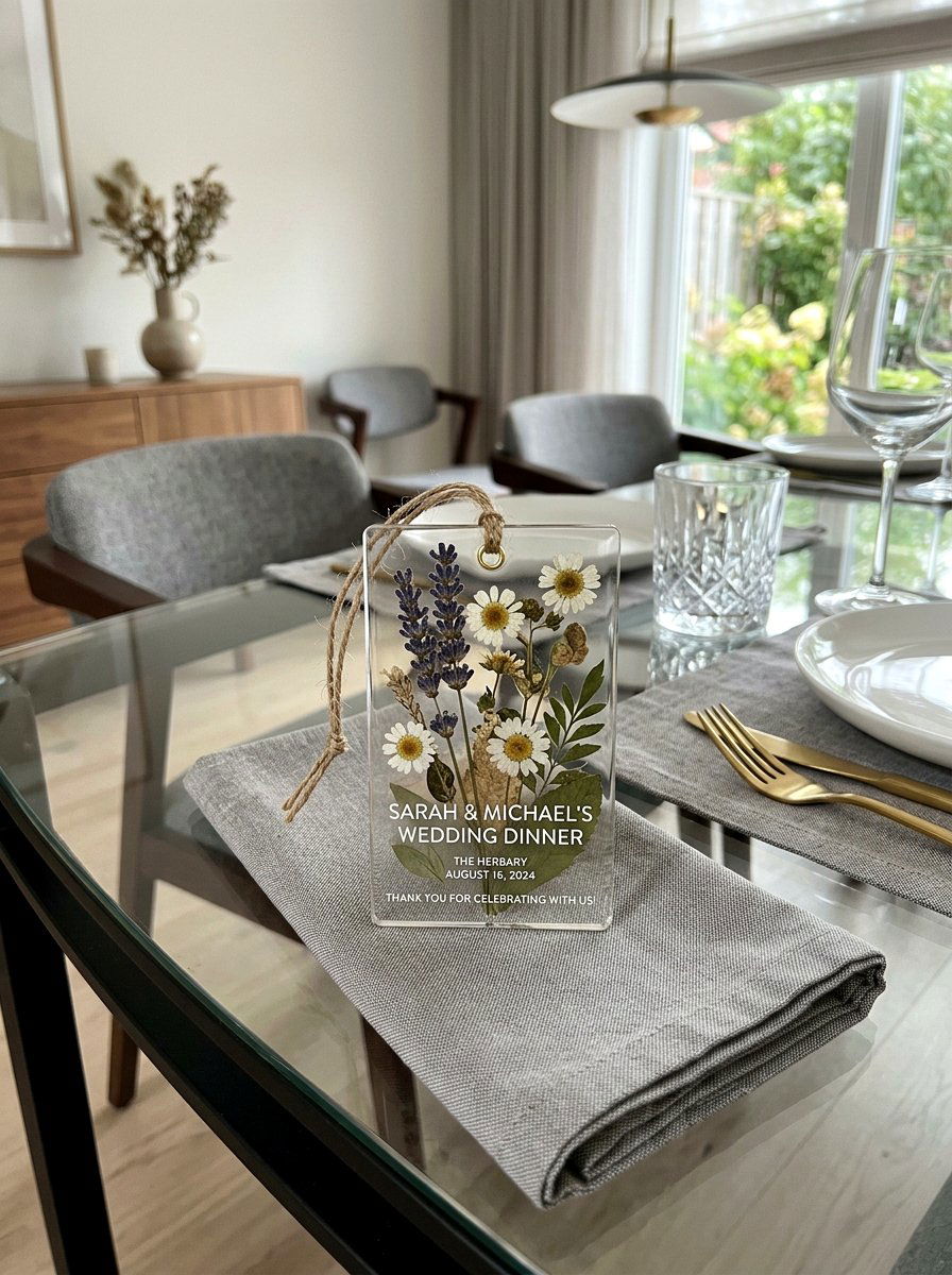 Pressed Flower Tag - 25 Spring Name Tag Ideas