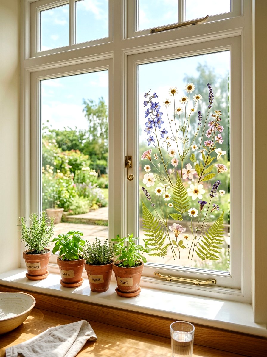 Pressed Flower Window Decal - 25 Spring Pressed Flower Ideas