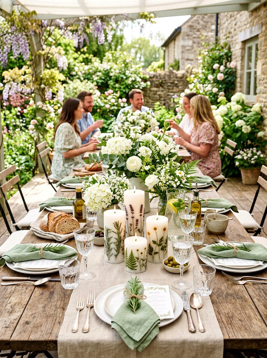 Pressed Herb Candle - 25 Spring Nature Craft Ideas