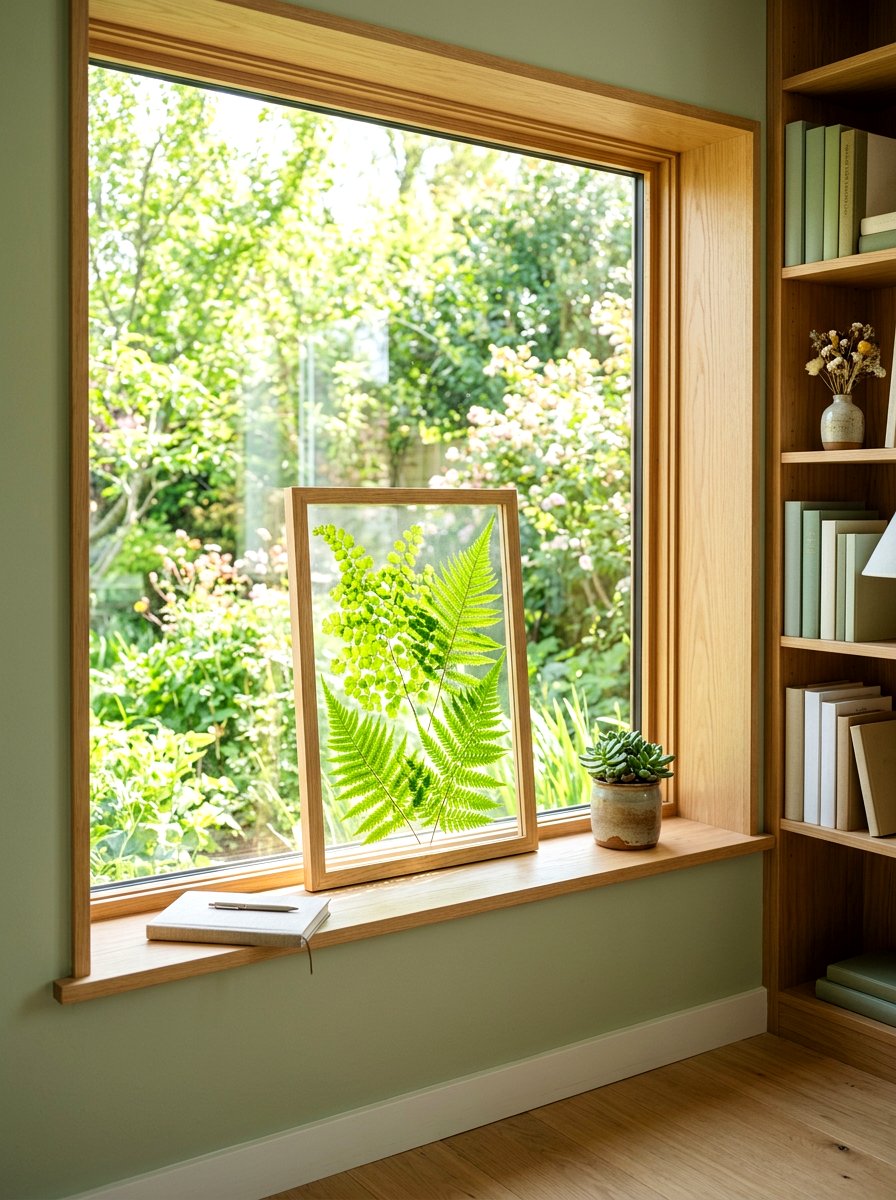 Pressed Leaf Glass Frame - 25 Spring Sun Catcher Ideas