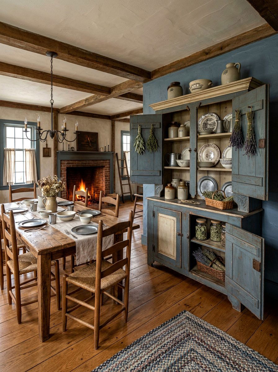 Primitive Cupboard Decor - 25 Spring Antique Decor Ideas