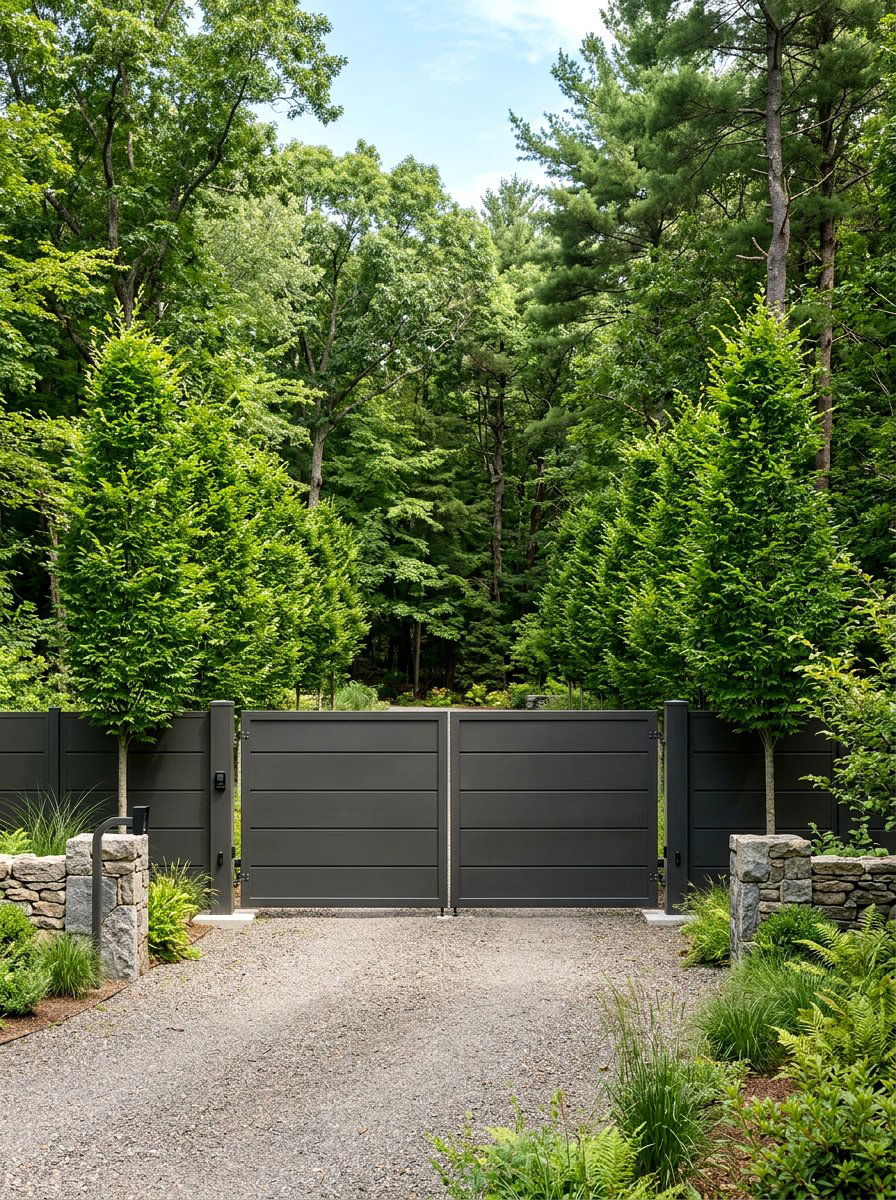 Privacy Metal Gate - 25 Spring Driveway Gate Ideas