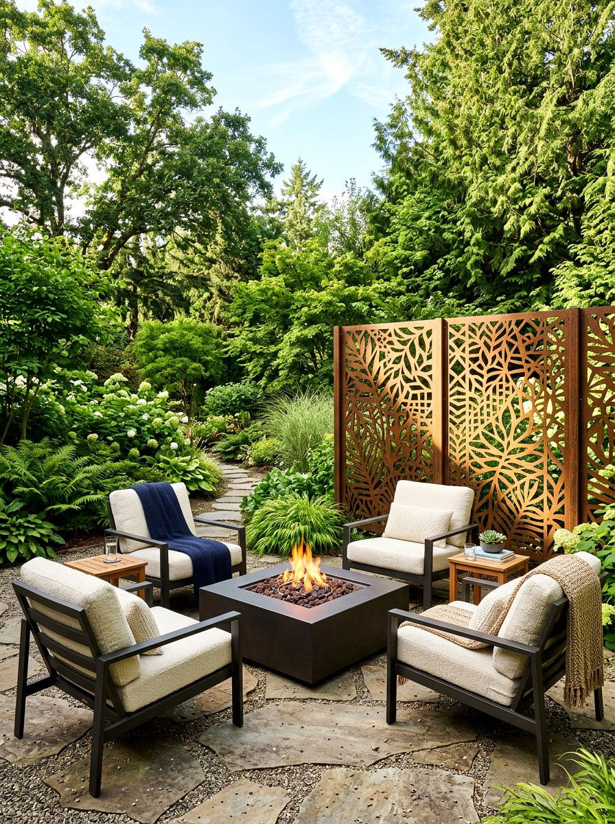 Privacy Screen For Fire Pit Area - 25 Spring Fire Pit Area Decor Ideas