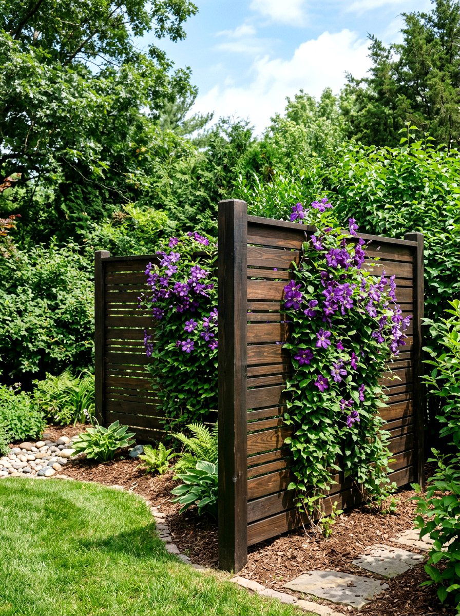 Privacy Screen Trellis - 25 Spring Backyard Corner Decor Ideas