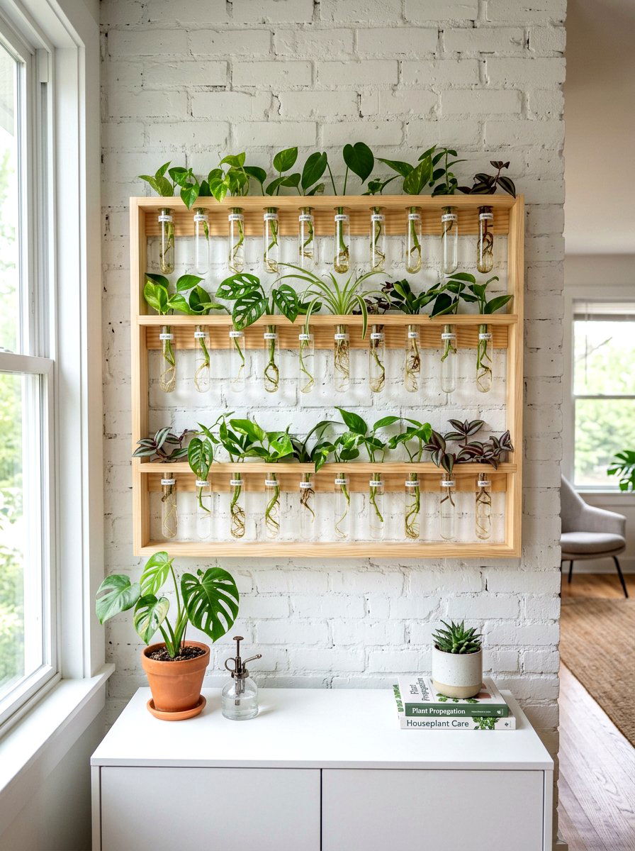 Propagation Station Wall Shelf - 25 Spring Plant Shelf Ideas