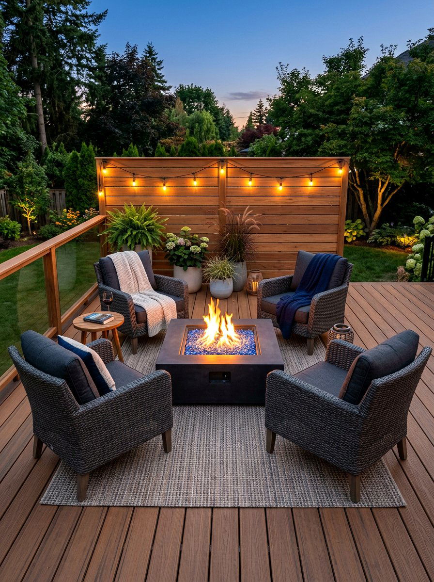 Propane Fire Pit - 25 Deck Spring Decor Ideas