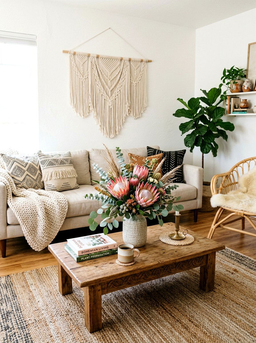 Protea and Eucalyptus Modern Mix - 25 Spring Mixed Bouquet Ideas