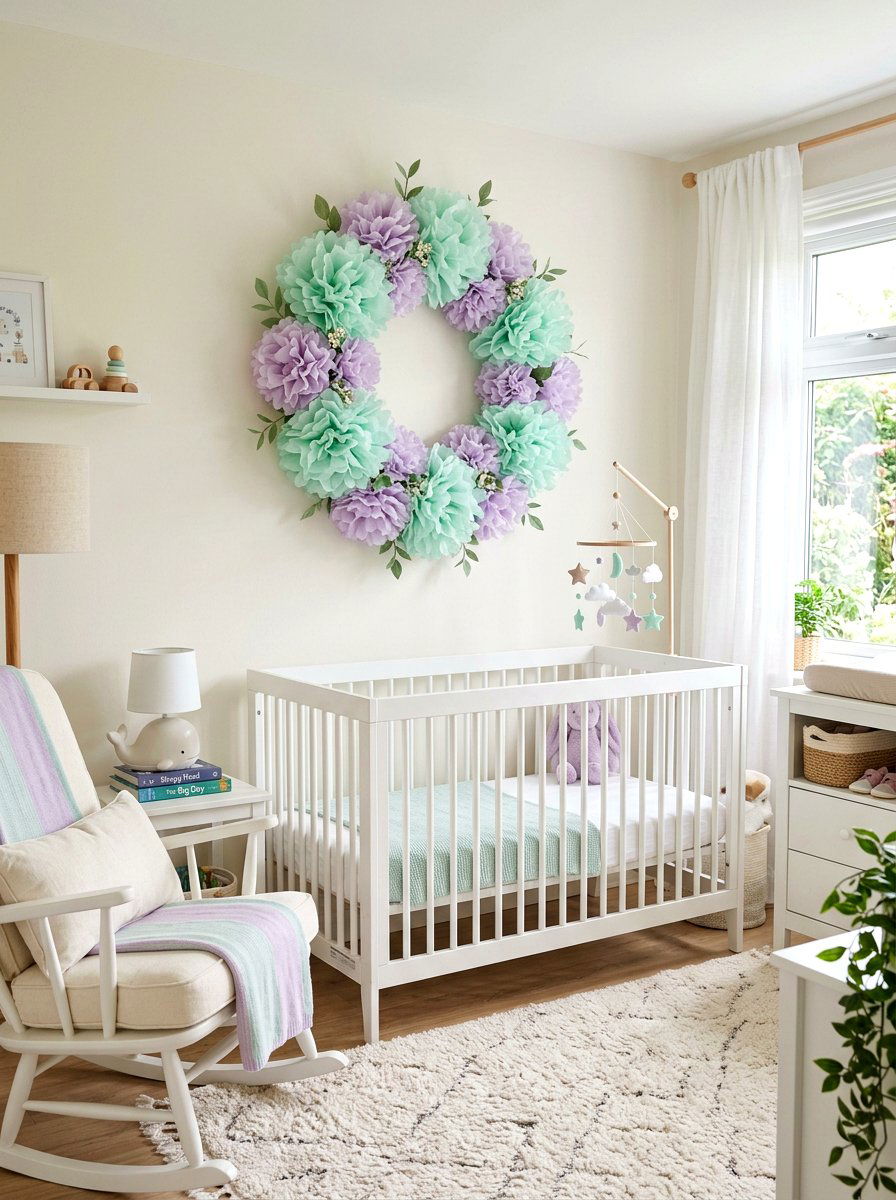 Puffy Paper Flower Wall Art - 25 Spring Tissue Paper Flower Ideas