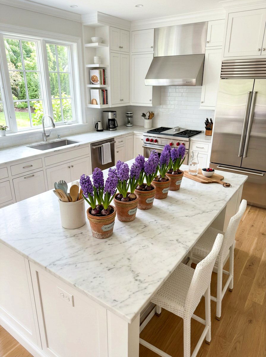 Purple Hyacinth Flower Pots - 25 Spring Centerpiece Ideas