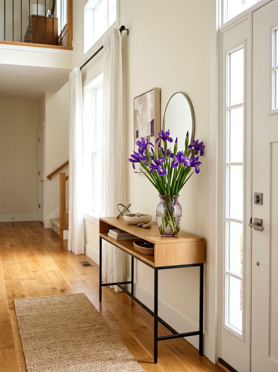 Purple Iris Glass Vase - 25 Spring Iris Arrangement Ideas