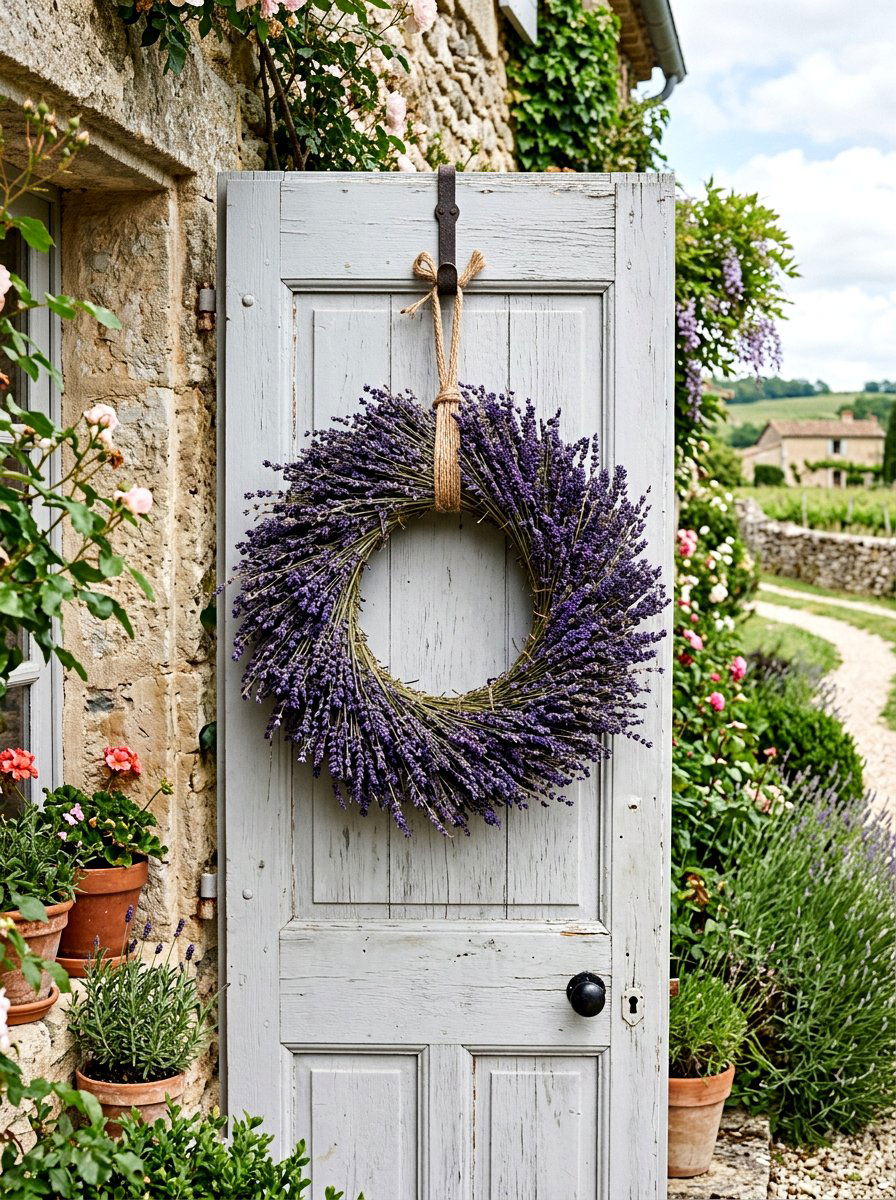 Purple Lavender Wreath - 25 Spring Floral Wreath Ideas