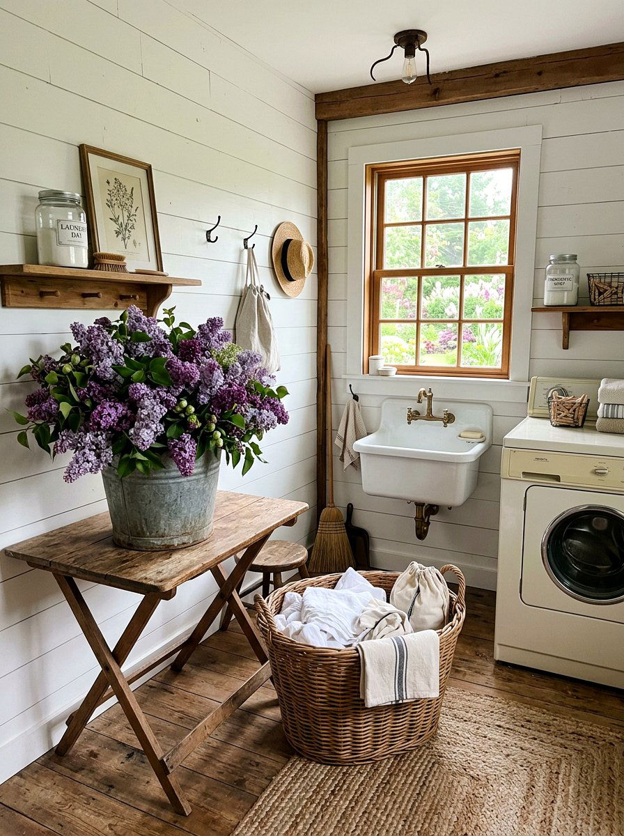 Purple lilac metal bucket - 25 Spring Fresh Flower Ideas