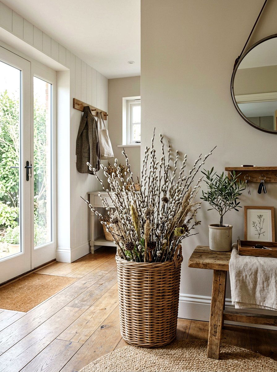 Pussy willow basket arrangement - 25 Spring Pussy Willow Ideas