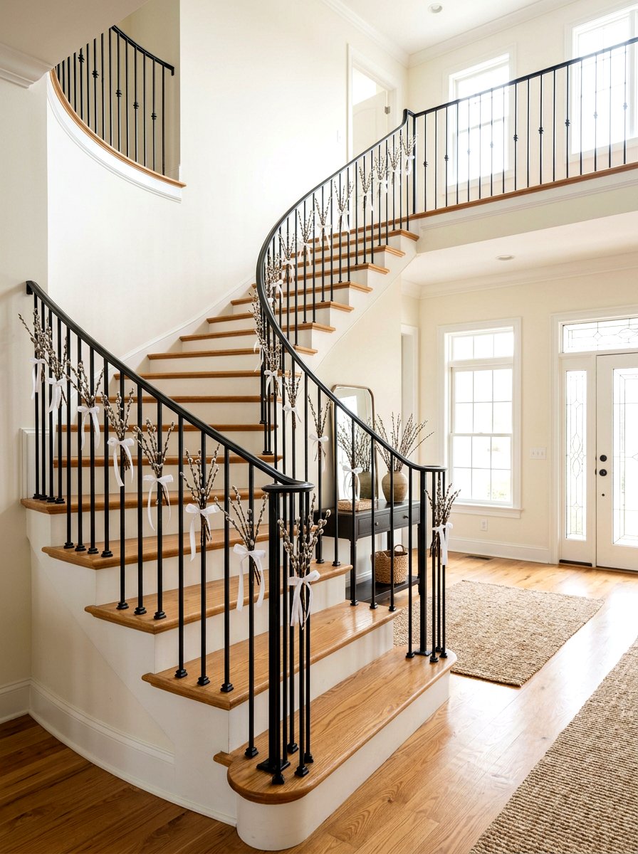Pussy willow staircase decor - 25 Spring Pussy Willow Ideas