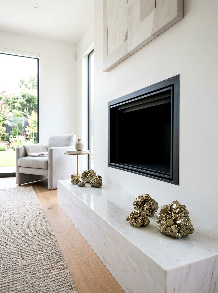 Pyrite Fireplace Decor - 25 Spring Crystal Decor Ideas