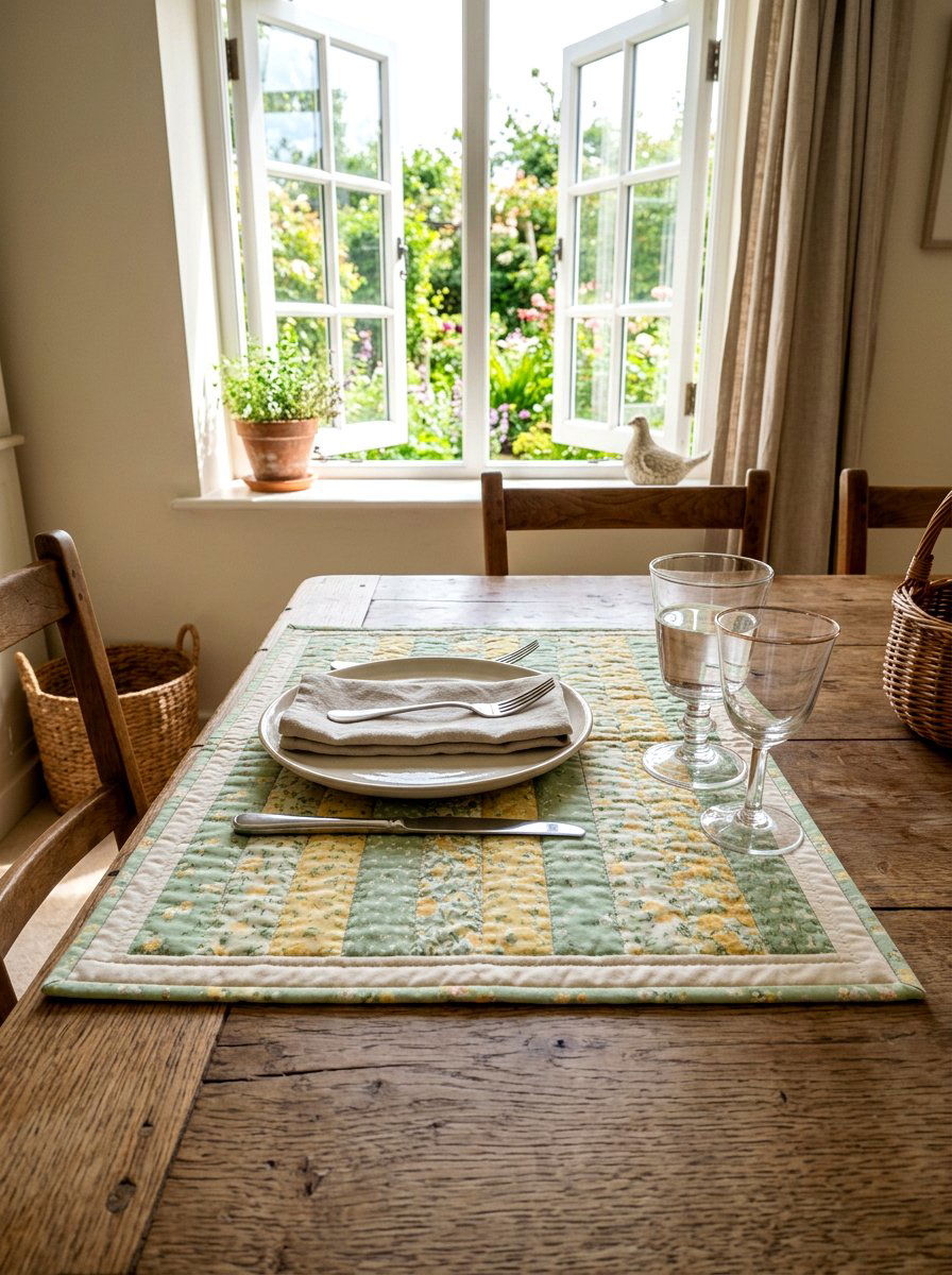 Quilted Table Placemat - 25 Spring Fabric Craft Ideas