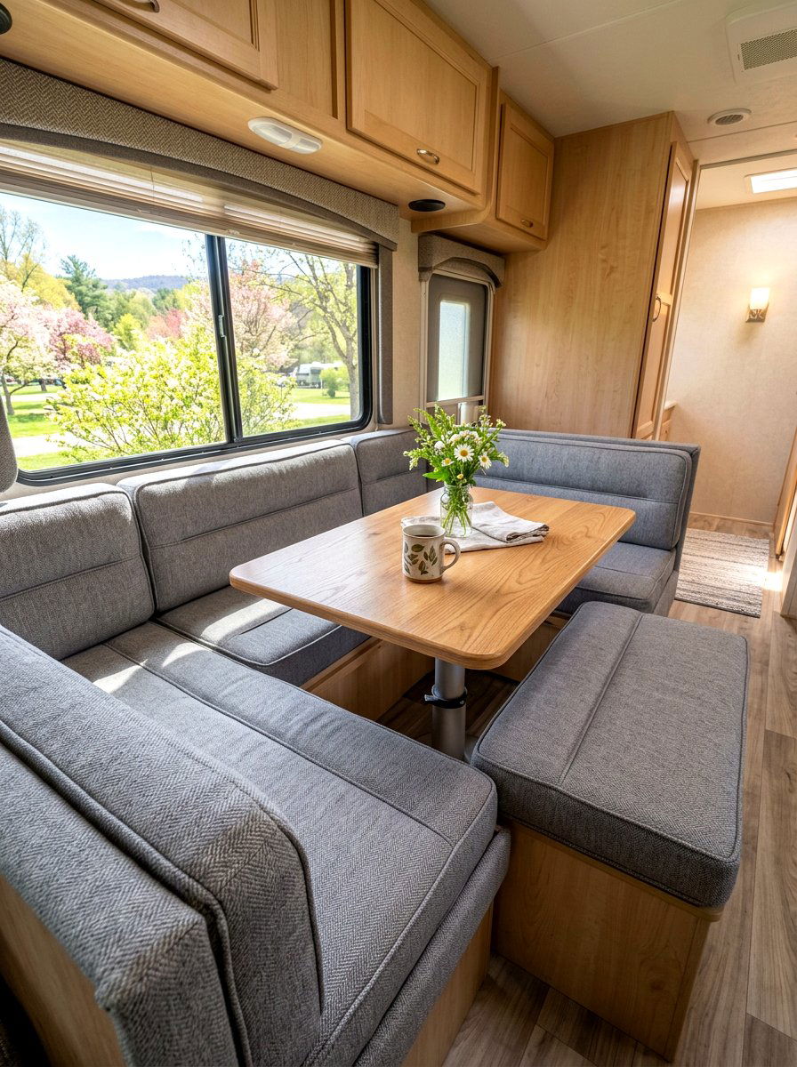 RV Dinette Cushion Cover - 25 Spring RV Decor Ideas