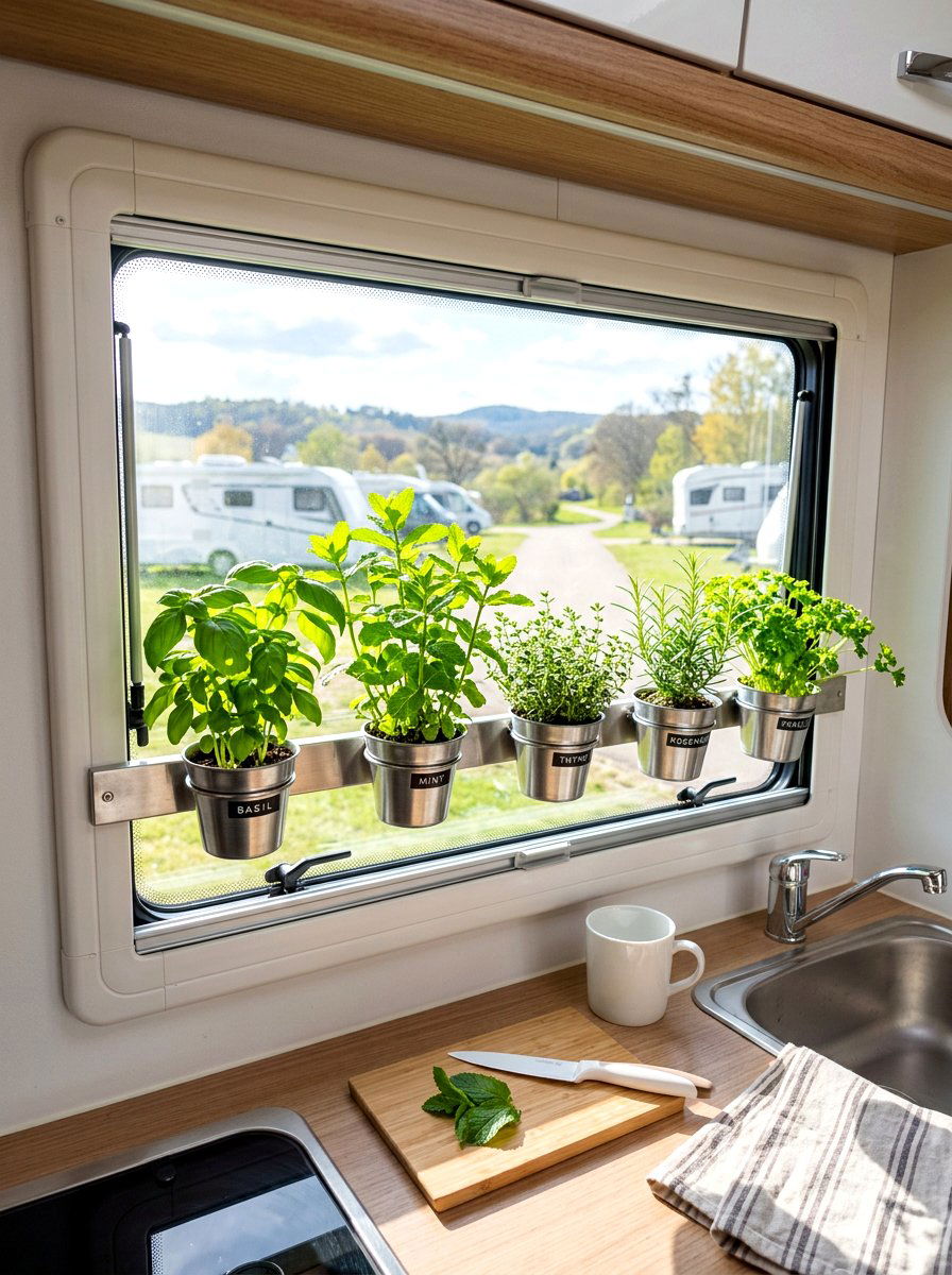 RV Herb Garden - 25 Spring RV Decor Ideas