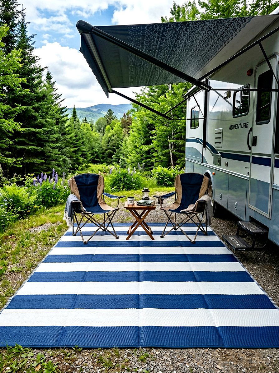 RV Outdoor Rug - 25 Spring RV Decor Ideas