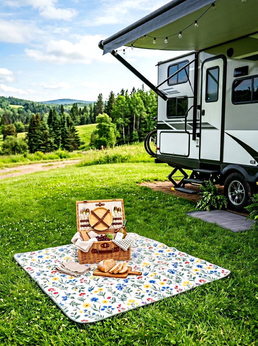 RV Picnic Setup - 25 Spring RV Decor Ideas