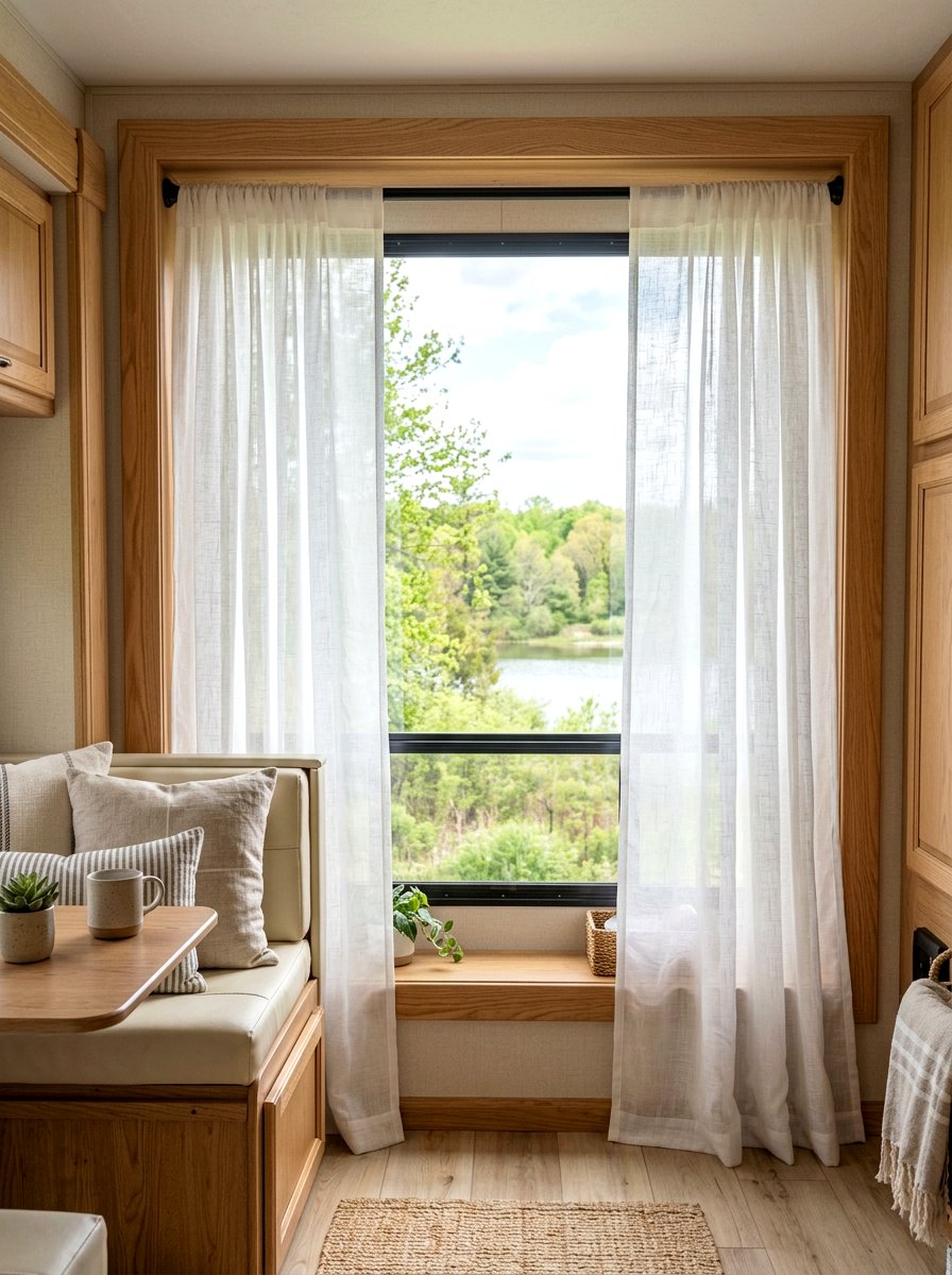 RV Window Treatment - 25 Spring RV Decor Ideas