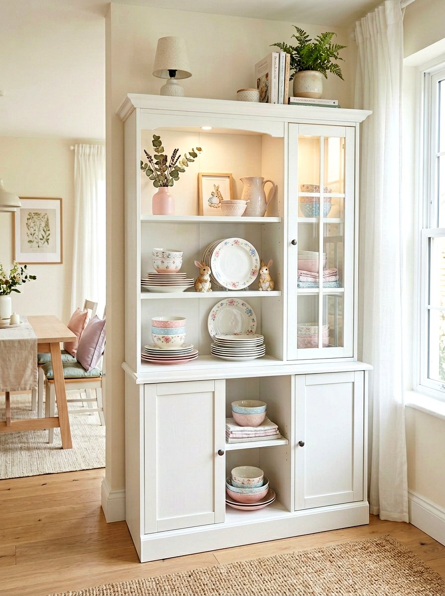Rabbit Figurine - 25 Spring China Cabinet Decor Ideas