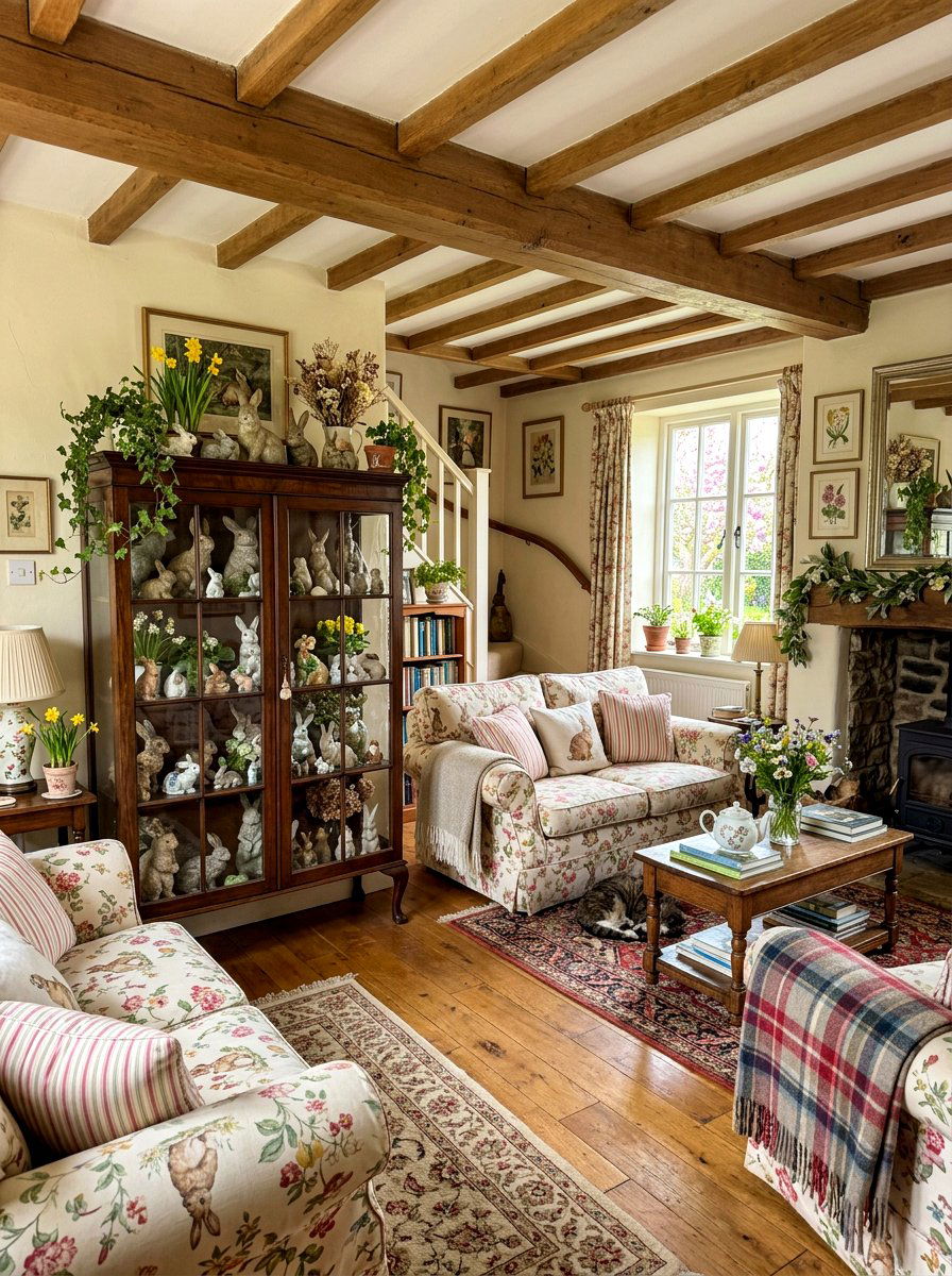 Rabbit Figurines - 25 Spring Curio Cabinet Ideas