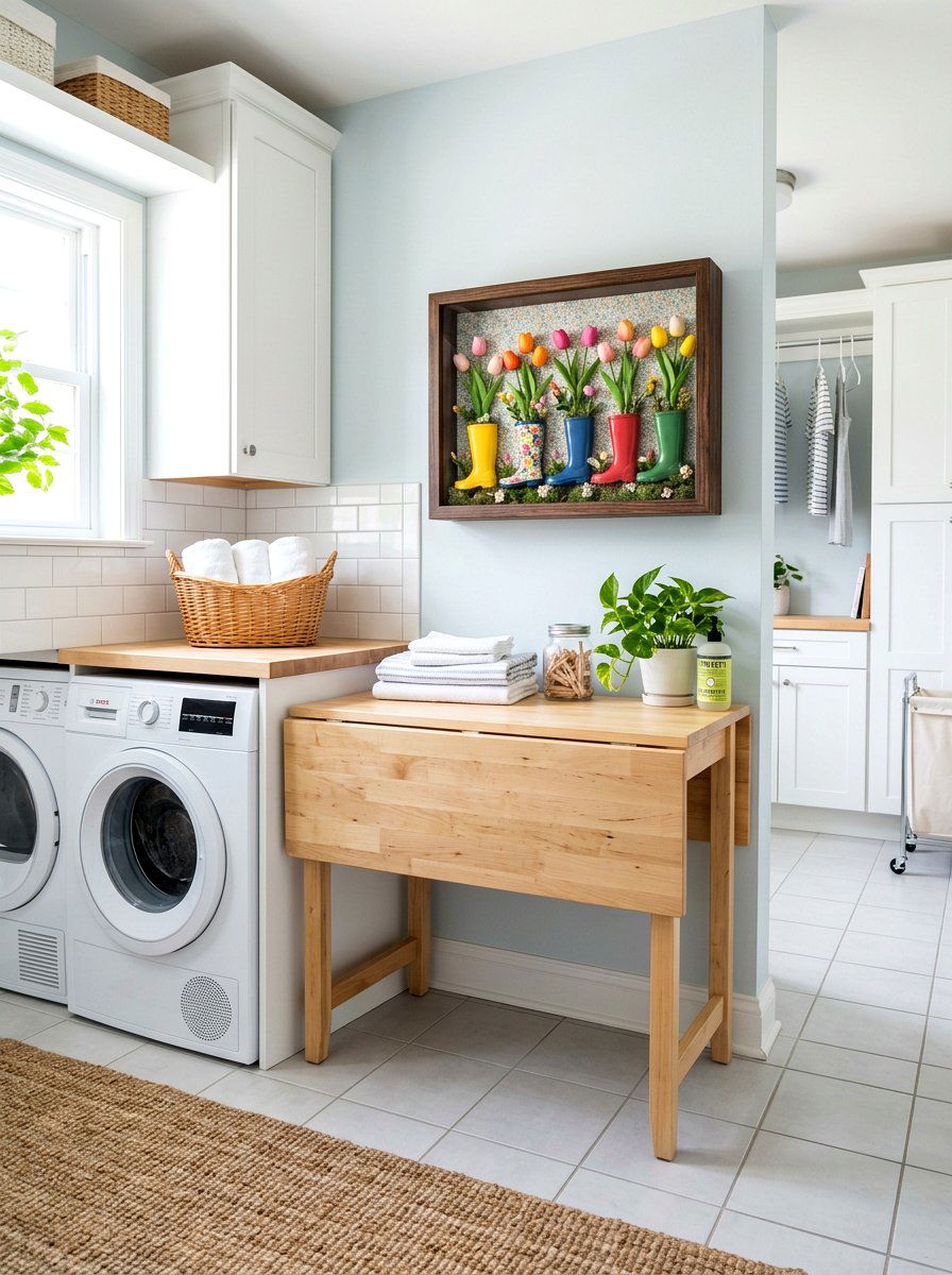 Rain Boot Floral Frame - 25 Spring Shadow Box Ideas