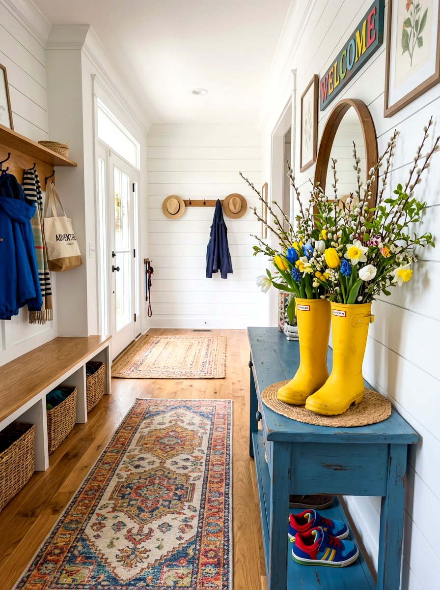 Rain Boot Flower - 25 Spring DIY Flower Arrangement Ideas