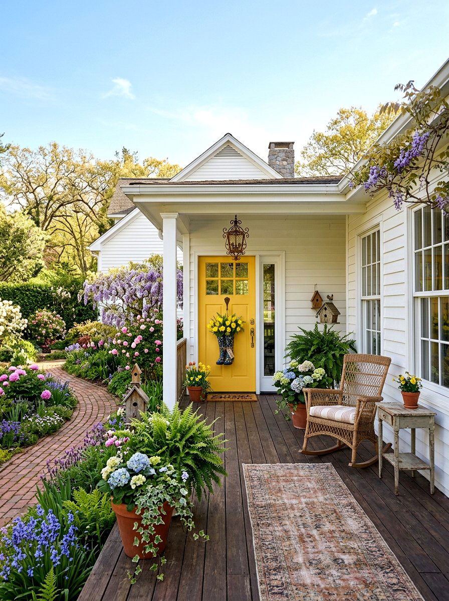 Rain Boot Porch Decoration - 25 Spring DIY Door Basket Ideas