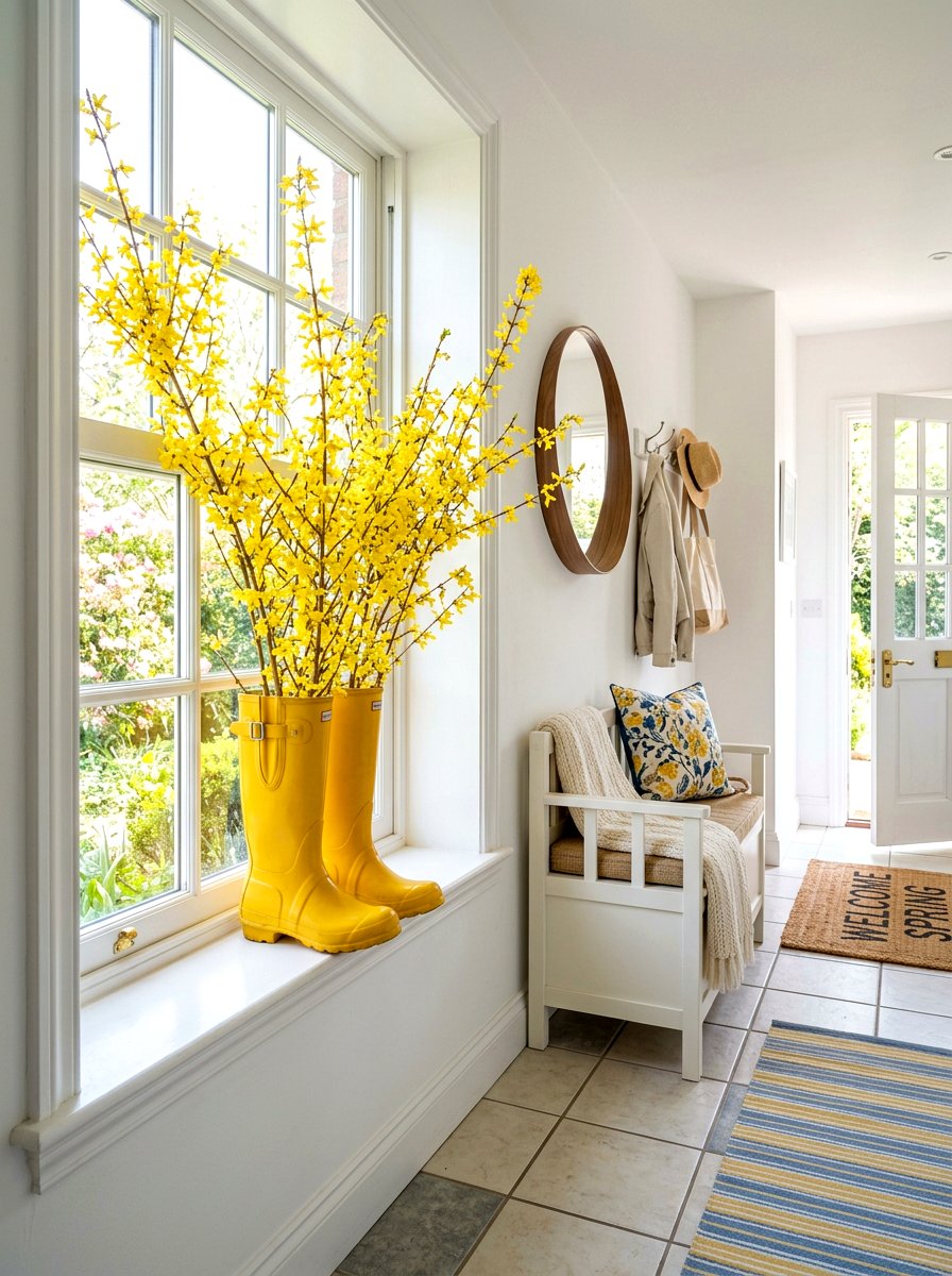 Rain Boot Vase - 25 Spring Window Display Ideas