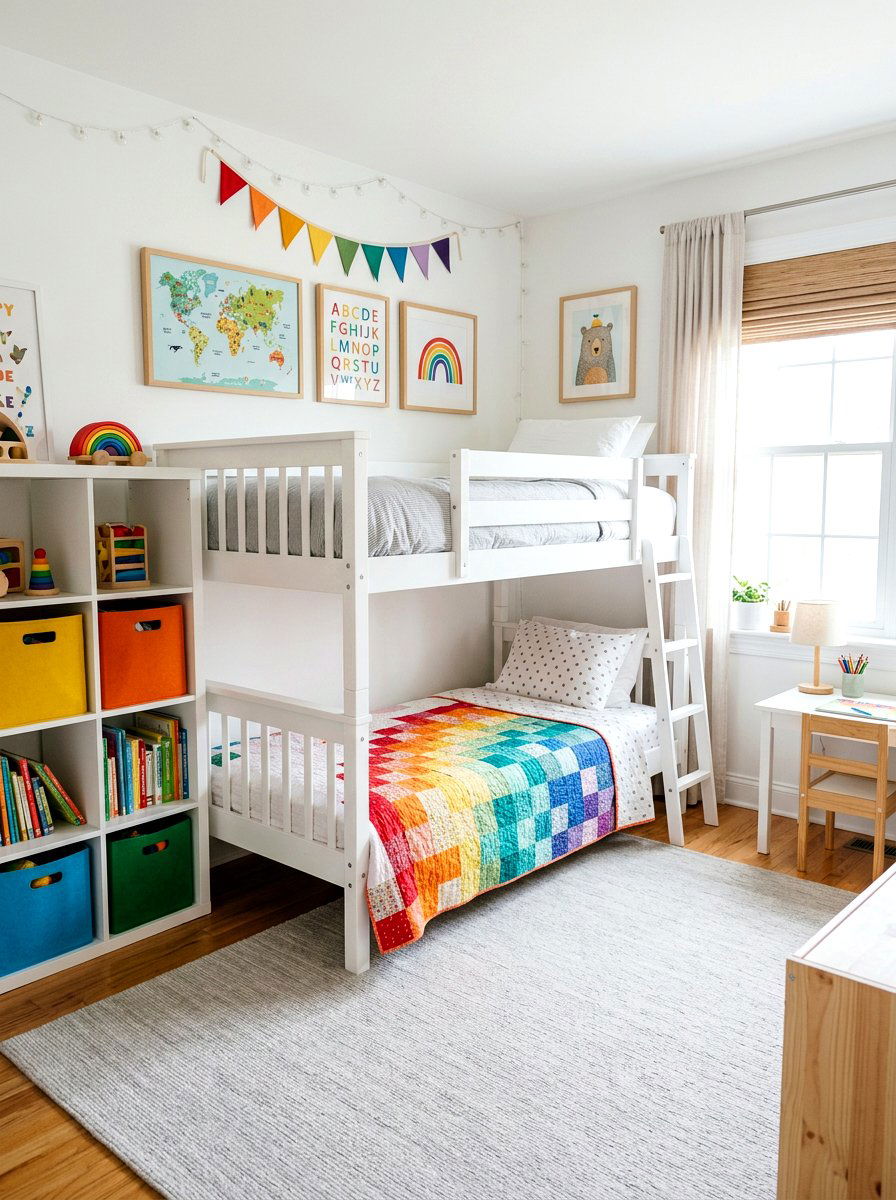 Rainbow Patchwork Quilt - 25 Spring Quilt Ideas