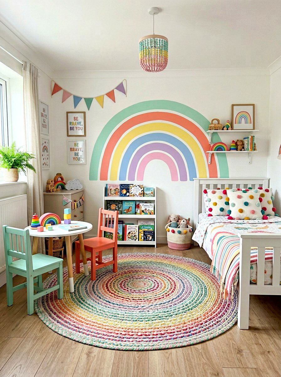Rainbow Spring Kids Room - 25 Spring Kids Room Decor Ideas
