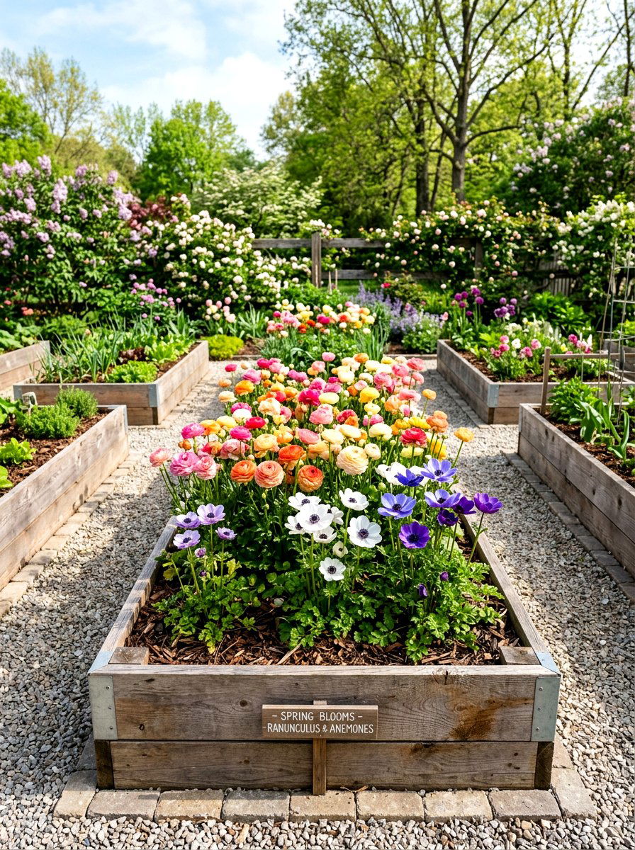 Raised Garden Bed For Spring - 25 Spring Flower Bed Ideas