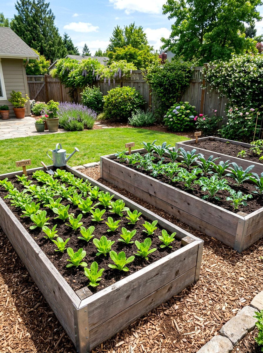 Raised Vegetable Garden - 25 Spring Yard Decor Ideas