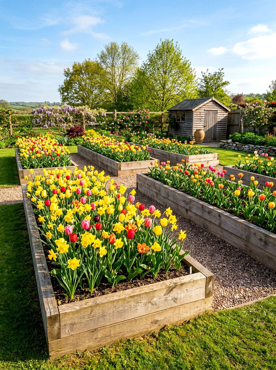 Raised flower beds - 25 Garden Spring Decor Ideas