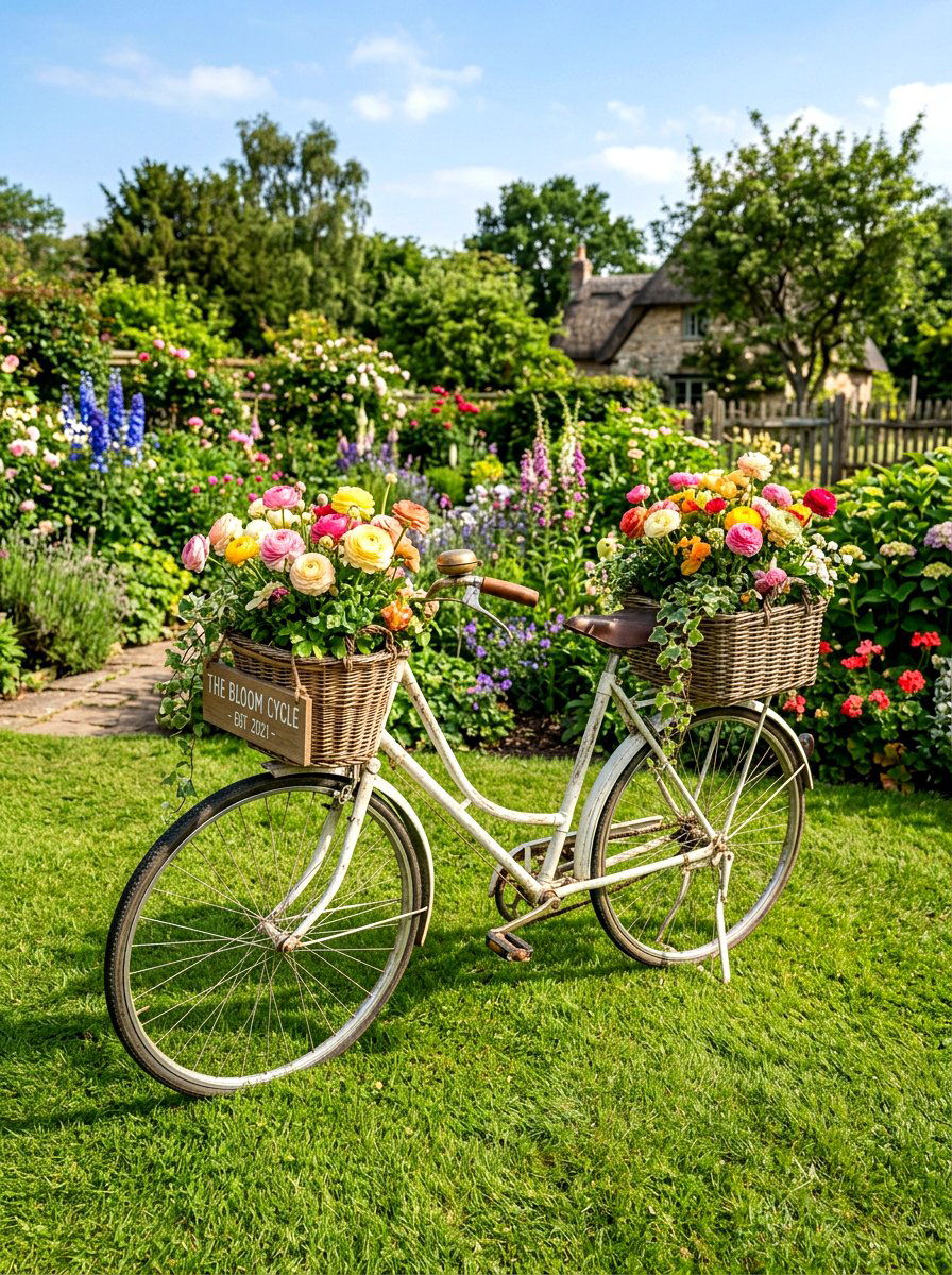 Ranunculus Bicycle Planter - 25 Spring Ranunculus Planter Ideas